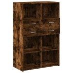 vidaXL Dulap înalt, stejar fumuriu, 80x42,5x124 cm, lemn prelucrat