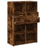 vidaXL Dulap înalt, stejar fumuriu, 80x42,5x124 cm, lemn prelucrat