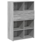 vidaXL Dulap înalt, gri sonoma, 80x42,5x124 cm, lemn prelucrat
