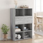 vidaXL Dulap înalt, gri sonoma, 80x42,5x124 cm, lemn prelucrat