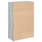 vidaXL Dulap înalt, gri sonoma, 80x42,5x124 cm, lemn prelucrat