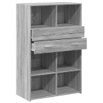 vidaXL Dulap înalt, gri sonoma, 80x42,5x124 cm, lemn prelucrat
