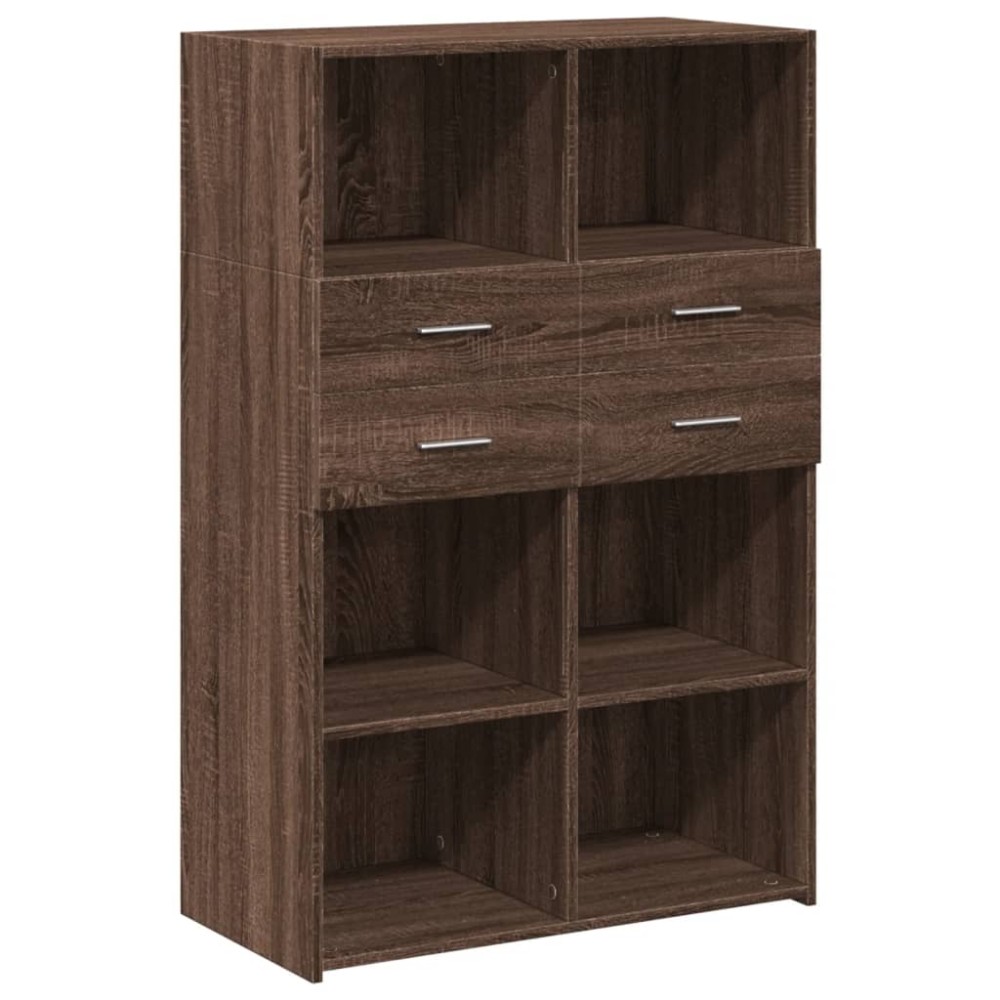 vidaXL Dulap înalt, stejar maro, 80x42,5x124 cm, lemn prelucrat