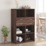 vidaXL Dulap înalt, stejar maro, 80x42,5x124 cm, lemn prelucrat