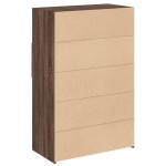 vidaXL Dulap înalt, stejar maro, 80x42,5x124 cm, lemn prelucrat