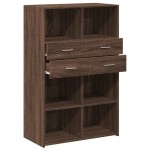 vidaXL Dulap înalt, stejar maro, 80x42,5x124 cm, lemn prelucrat