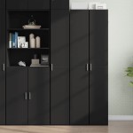 vidaXL Dulap înalt, negru, 30x42,5x185 cm, lemn prelucrat