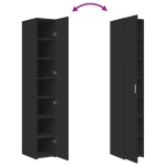 vidaXL Dulap înalt, negru, 30x42,5x185 cm, lemn prelucrat