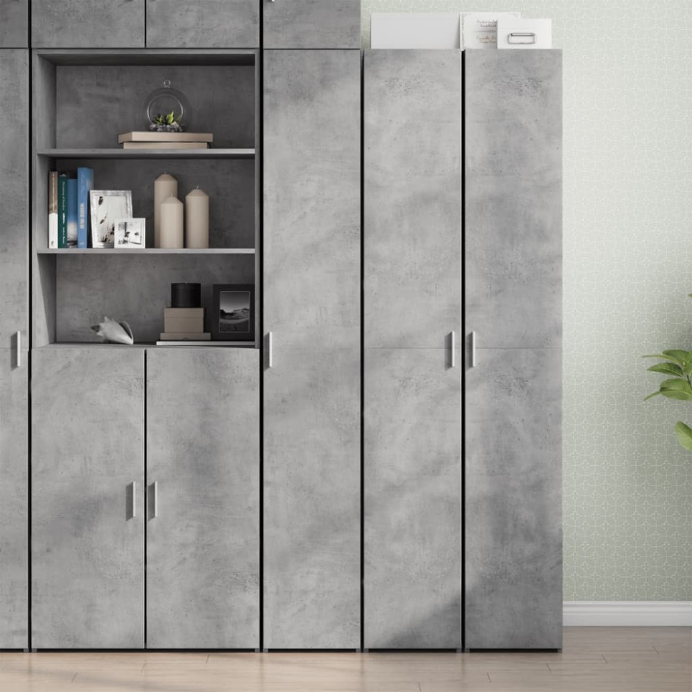 vidaXL Dulap înalt, gri beton, 30x42,5x185 cm, lemn prelucrat