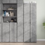 vidaXL Dulap înalt, gri beton, 30x42,5x185 cm, lemn prelucrat vidaXL Dulap înalt, gri beton, 30x42,5x185 cm, lemn prelucrat