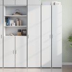 vidaXL Dulap înalt, alb, 40x42,5x185 cm, lemn prelucrat vidaXL Dulap înalt, alb, 40x42,5x185 cm, lemn prelucrat