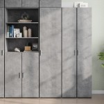 vidaXL Dulap înalt, gri beton, 45x42,5x185 cm, lemn compozit