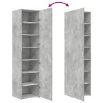 vidaXL Dulap înalt, gri beton, 45x42,5x185 cm, lemn compozit