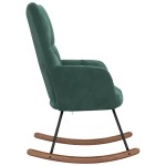 vidaXL Scaun balansoar, verde închis, catifea vidaXL Scaun balansoar, verde închis, catifea