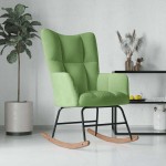 vidaXL Scaun balansoar, verde deschis, catifea vidaXL Scaun balansoar, verde deschis, catifea