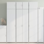 vidaXL Dulap înalt, alb, 70x42,5x185 cm, lemn prelucrat vidaXL Dulap înalt, alb, 70x42,5x185 cm, lemn prelucrat