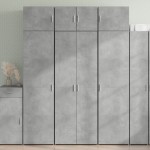 vidaXL Dulap înalt, gri beton, 70x42,5x185 cm, lemn prelucrat