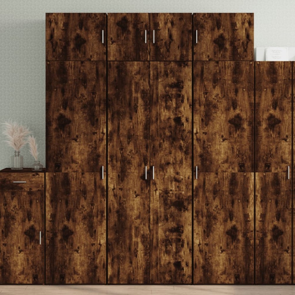 vidaXL Dulap înalt, stejar fumuriu, 70x42,5x185 cm, lemn prelucrat