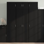 vidaXL Dulap înalt, negru, 70x42,5x185 cm, lemn prelucrat