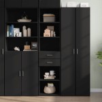 vidaXL Dulap înalt, negru, 45x42,5x185 cm, lemn compozit