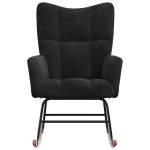 vidaXL Scaun balansoar, negru, catifea