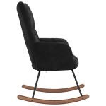 vidaXL Scaun balansoar, negru, catifea