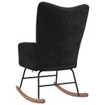 vidaXL Scaun balansoar, negru, catifea