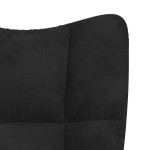 vidaXL Scaun balansoar, negru, catifea