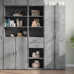 vidaXL Dulap înalt, gri beton, 45x42,5x185 cm, lemn compozit