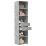 vidaXL Dulap înalt, gri beton, 45x42,5x185 cm, lemn compozit