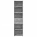 vidaXL Dulap înalt, gri beton, 45x42,5x185 cm, lemn compozit