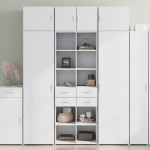 vidaXL Dulap înalt, alb, 70x42,5x185 cm, lemn prelucrat