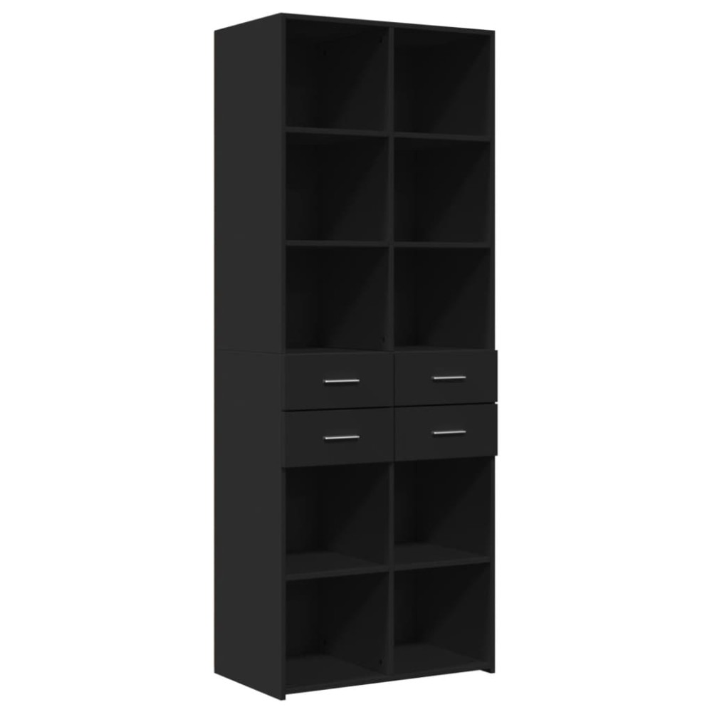 vidaXL Dulap înalt, negru, 70x42,5x185 cm, lemn prelucrat
