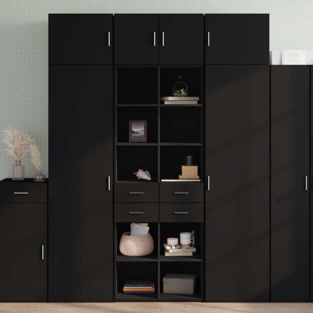 vidaXL Dulap înalt, negru, 70x42,5x185 cm, lemn prelucrat