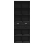 vidaXL Dulap înalt, negru, 70x42,5x185 cm, lemn prelucrat