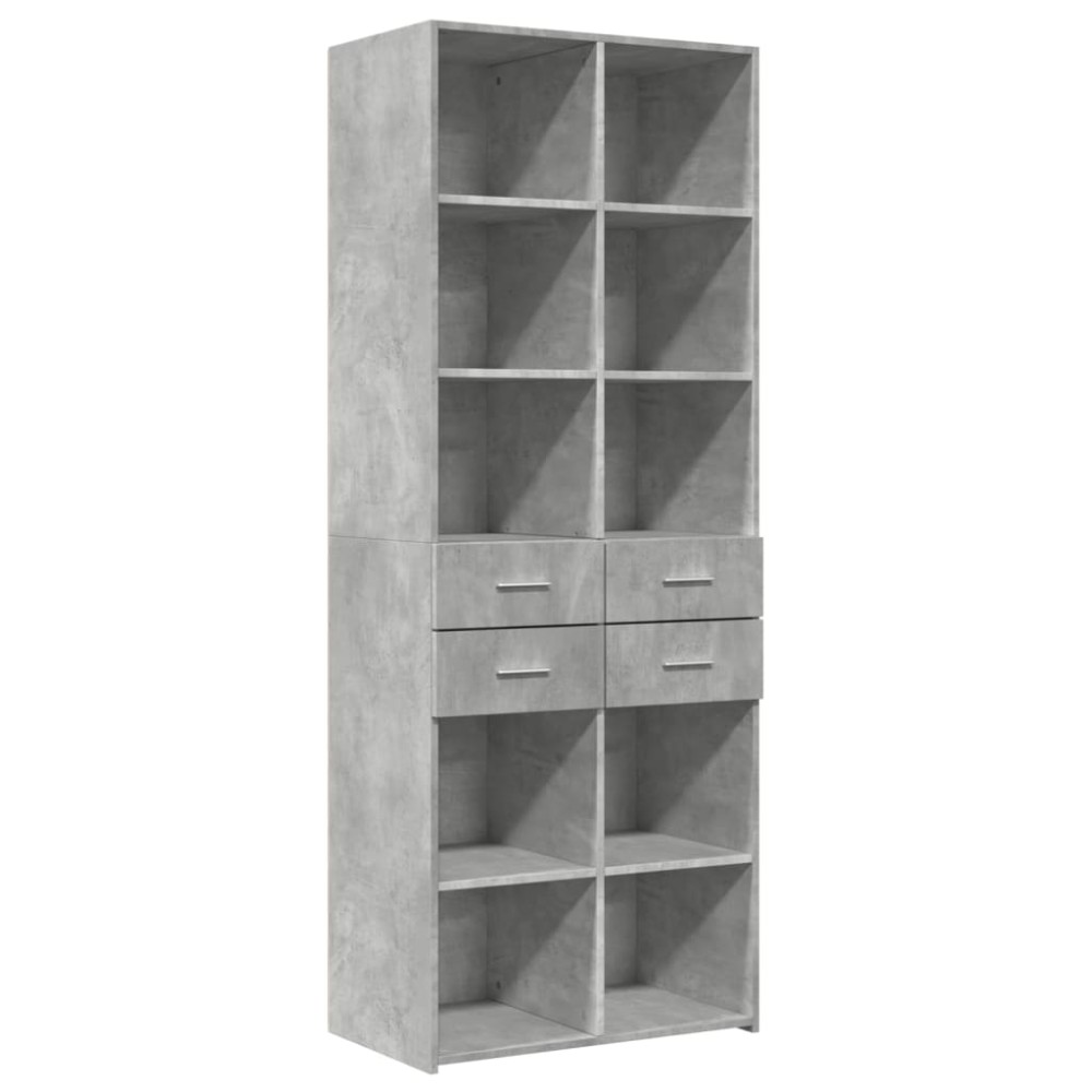 vidaXL Dulap înalt, gri beton, 70x42,5x185 cm, lemn prelucrat
