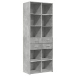 vidaXL Dulap înalt, gri beton, 70x42,5x185 cm, lemn prelucrat