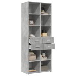vidaXL Dulap înalt, gri beton, 70x42,5x185 cm, lemn prelucrat