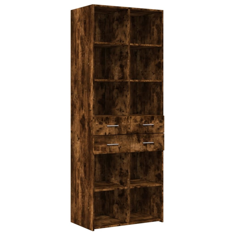 vidaXL Dulap înalt, stejar fumuriu, 70x42,5x185 cm, lemn prelucrat