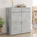 vidaXL Dulap, gri beton, 80x42,5x93 cm, lemn prelucrat vidaXL Dulap, gri beton, 80x42,5x93 cm, lemn prelucrat