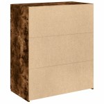 vidaXL Dulap, stejar fumuriu, 80x42,5x93 cm, lemn prelucrat