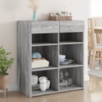 vidaXL Dulap, sonoma gri, 80x42,5x93 cm, lemn prelucrat