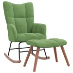 vidaXL Scaun balansoar cu taburet, verde deschis, catifea vidaXL Scaun balansoar cu taburet, verde deschis, catifea
