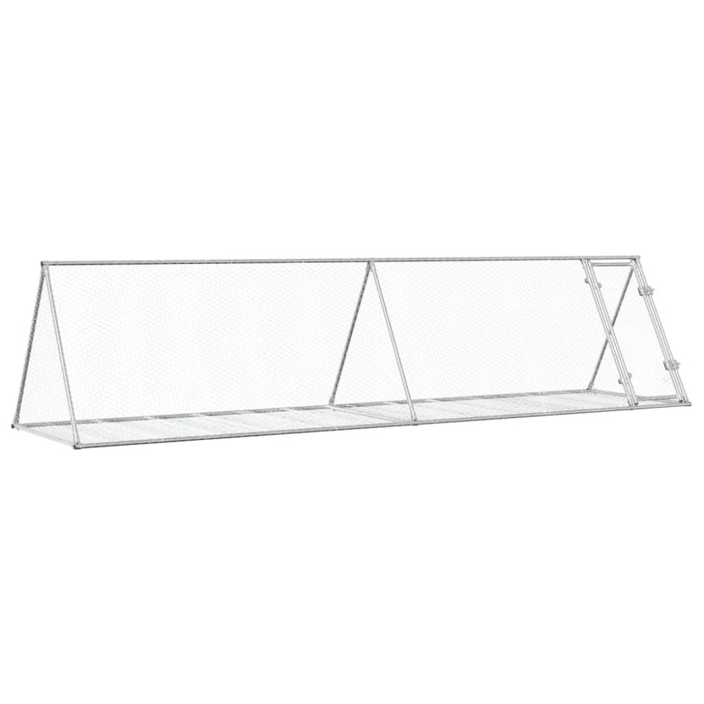 vidaXL Cușcă de iepuri, argintiu, 400x105x91 cm, oțel galvanizat