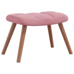 vidaXL Scaun balansoar cu taburet, roz, catifea vidaXL Scaun balansoar cu taburet, roz, catifea