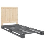 vidaXL Cadru de pat cu tăblie, gri, 90x200 cm, lemn masiv de pin vidaXL Cadru de pat cu tăblie, gri, 90x200 cm, lemn masiv de pin