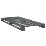 vidaXL Cadru de pat cu tăblie, gri, 90x200 cm, lemn masiv de pin vidaXL Cadru de pat cu tăblie, gri, 90x200 cm, lemn masiv de pin