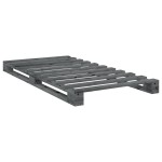 vidaXL Cadru de pat cu tăblie, gri, 100x200 cm, lemn masiv de pin vidaXL Cadru de pat cu tăblie, gri, 100x200 cm, lemn masiv de pin