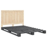 vidaXL Cadru de pat cu tăblie, gri, 140x200 cm, lemn masiv de pin vidaXL Cadru de pat cu tăblie, gri, 140x200 cm, lemn masiv de pin