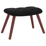vidaXL Scaun balansoar cu taburet, negru, catifea vidaXL Scaun balansoar cu taburet, negru, catifea